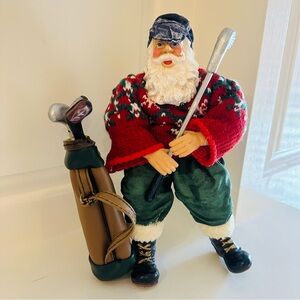 Santa Golfer Figurine with Golf Bag CBK Ltd.